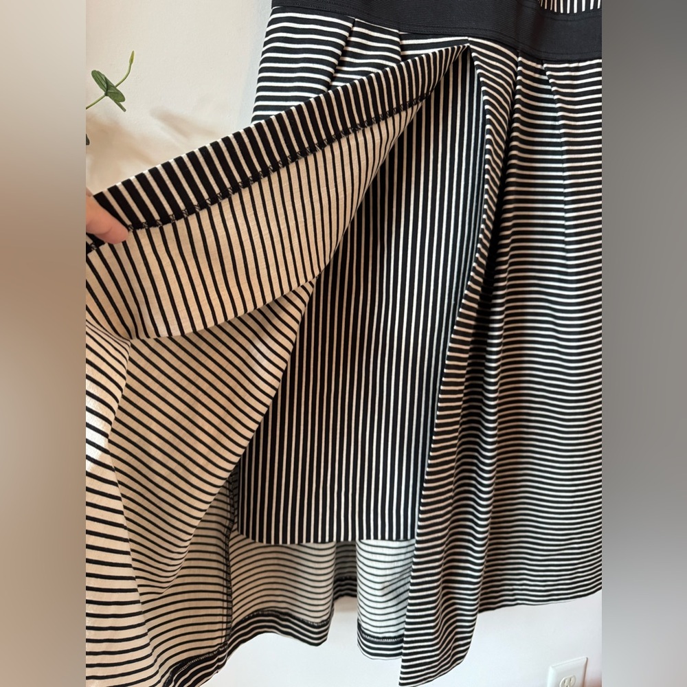 Eva mendes Striped Black White Classic Vintage Sleeveless A-line Dress 10 NWT - Picture 4 of 8